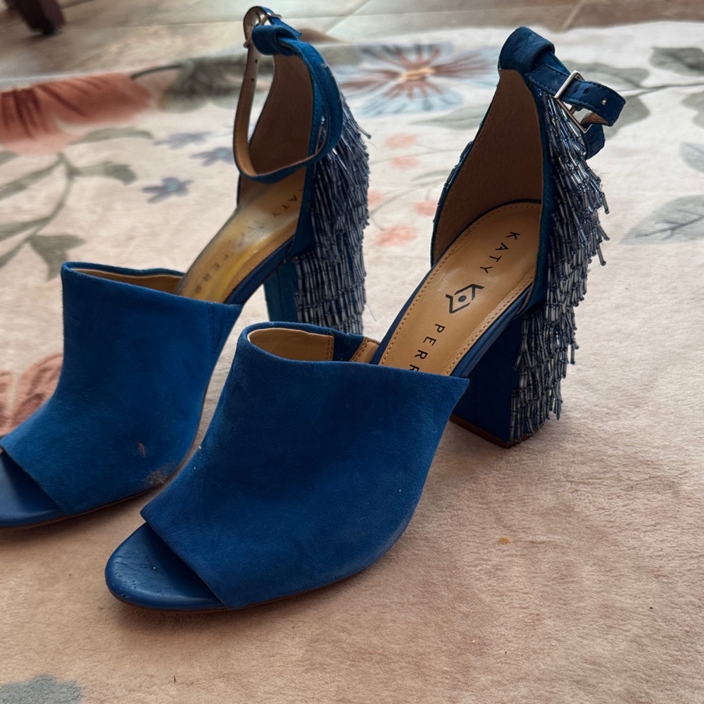 Katy Perry Collections Vibrant Blue Fringe Heels